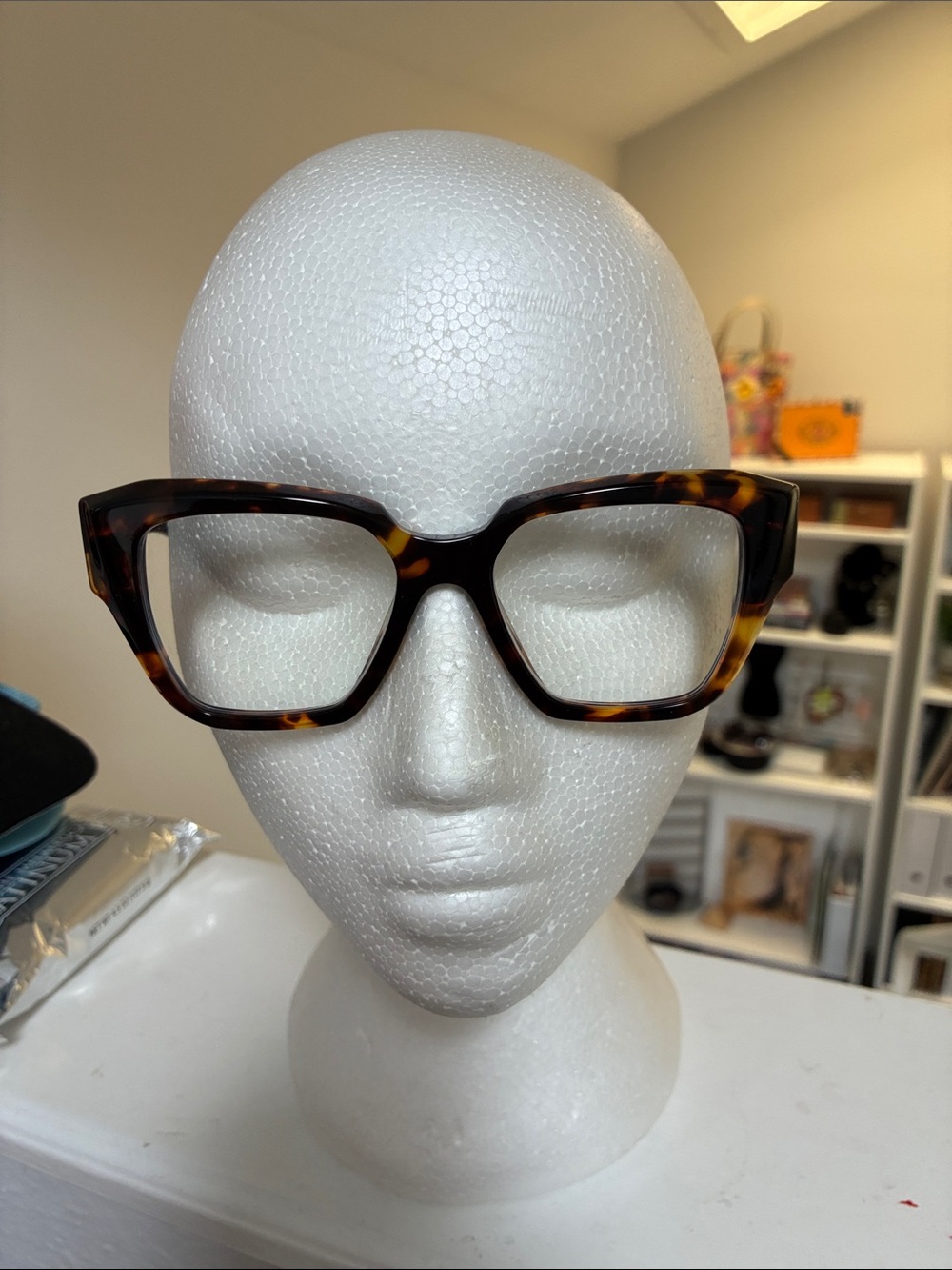 Prada Tortoiseshell Square-Frame Glasses in Brown and Amber